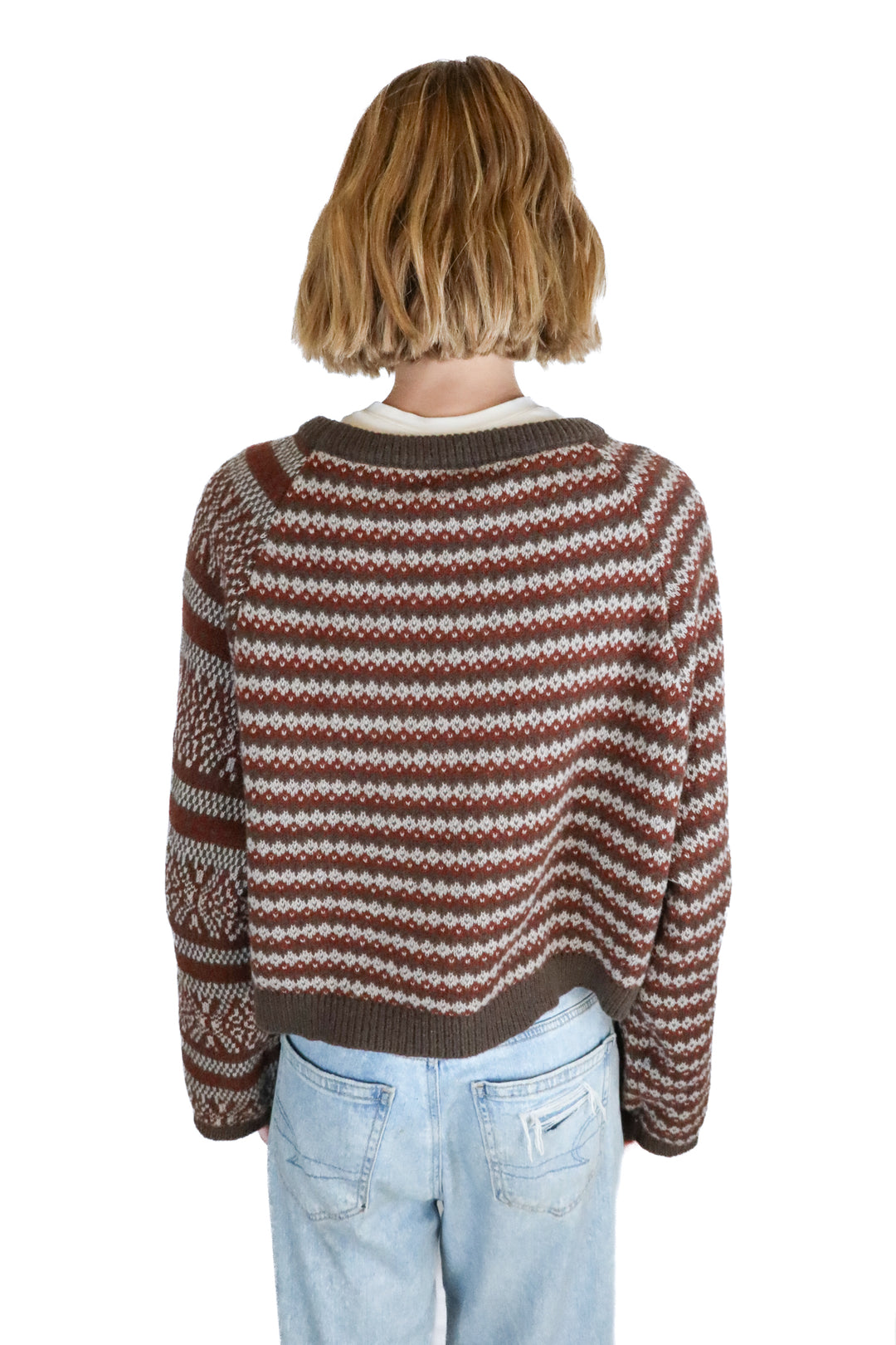 grade & gather fuzzy printed sweater NWT (m; retail $74)
