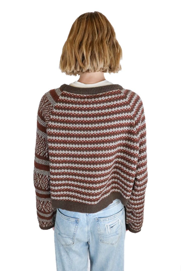 grade & gather fuzzy printed sweater NWT (m; retail $74)