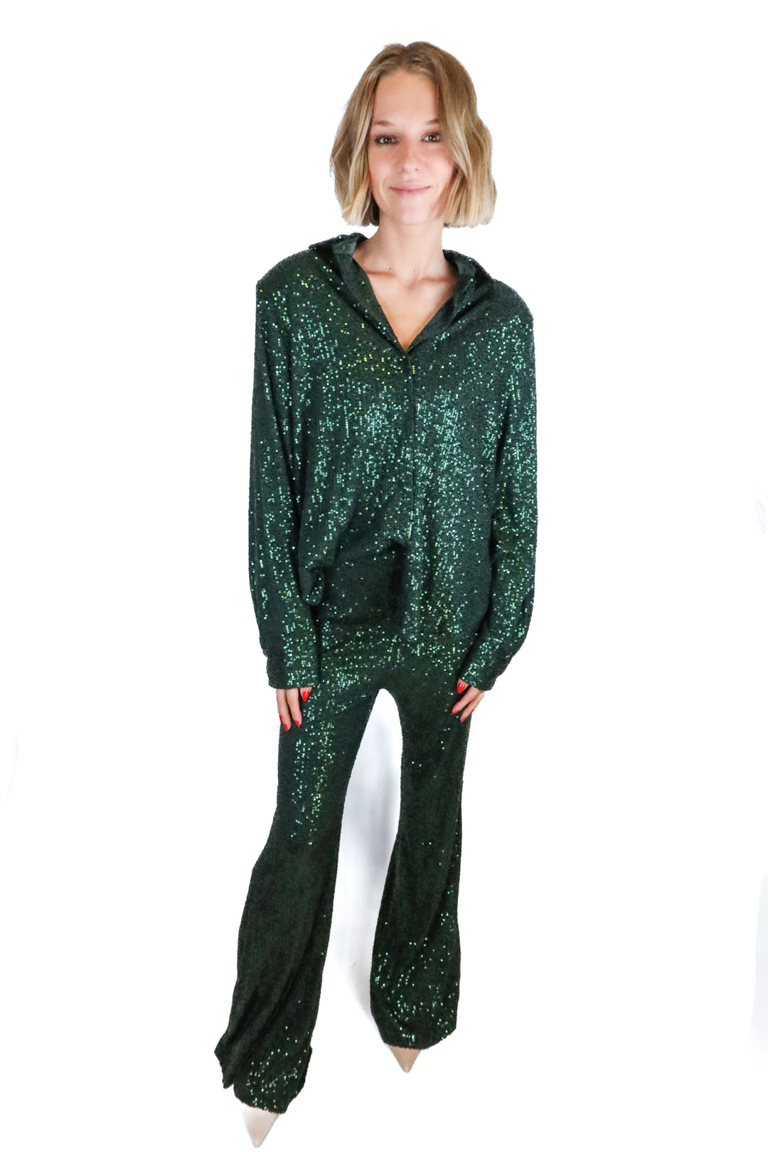 Mable Forest Green Sequin Set (S)