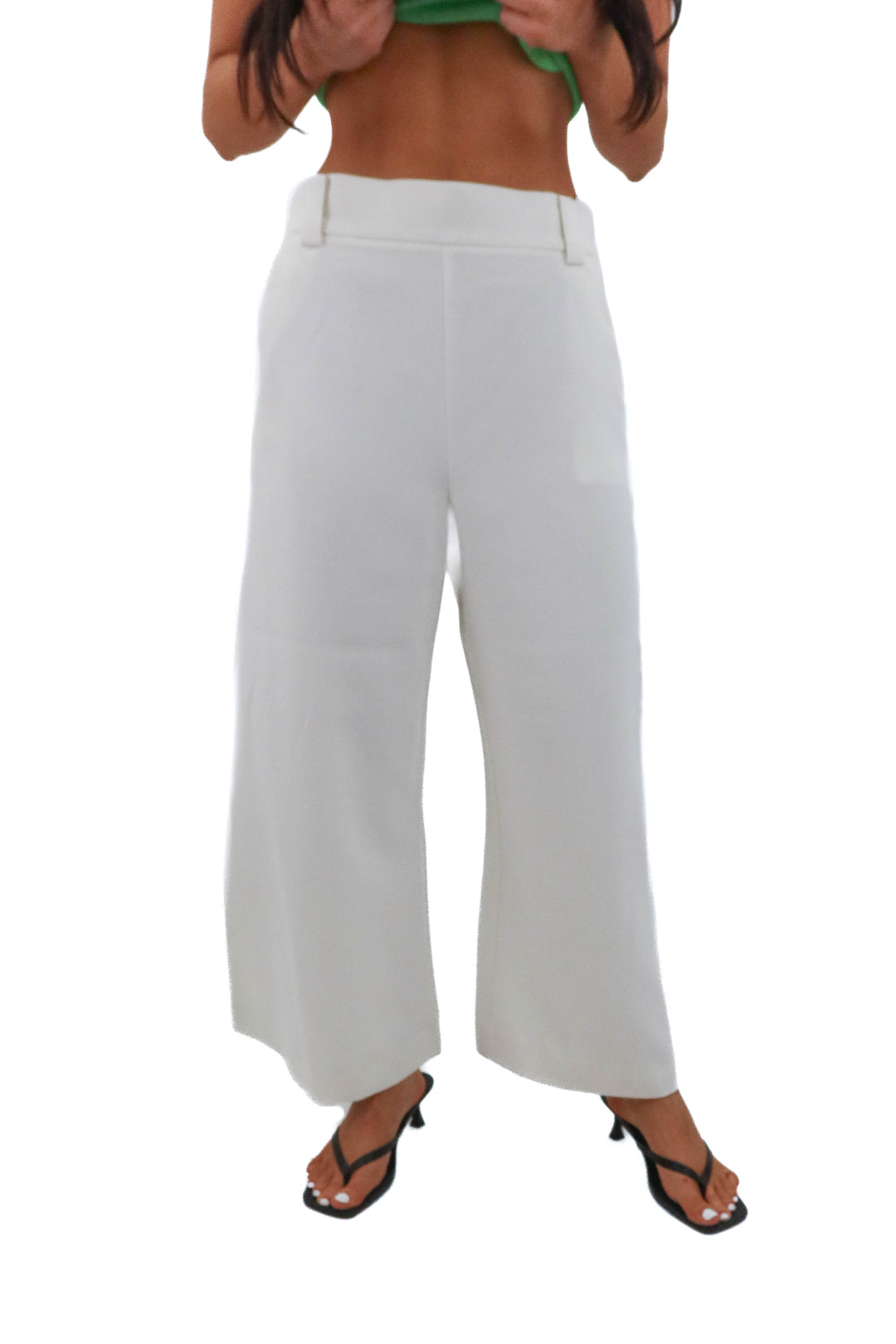french connection white trousers (s; retail $98)