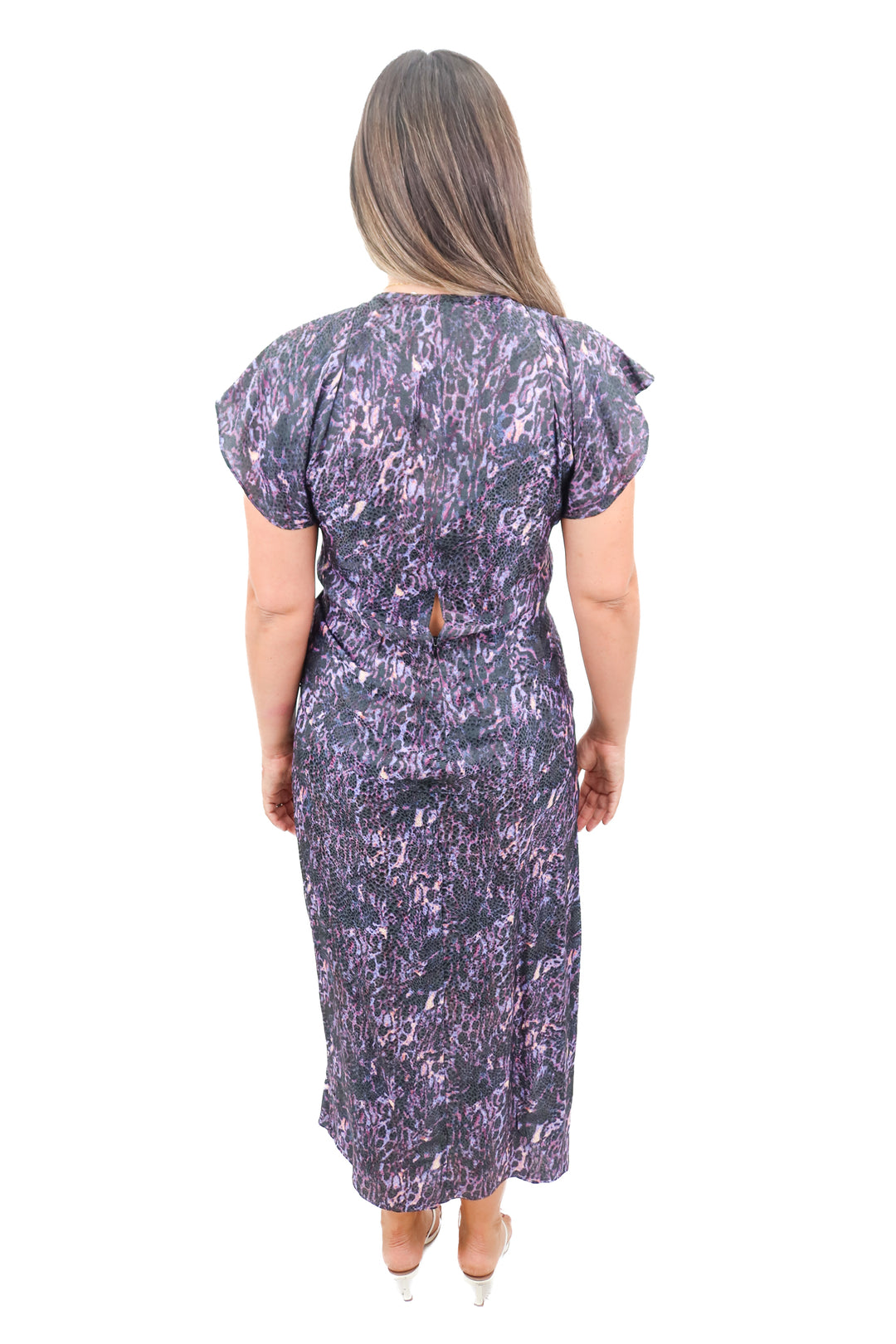 isabel marant purple silk printed set (42; retail $650)