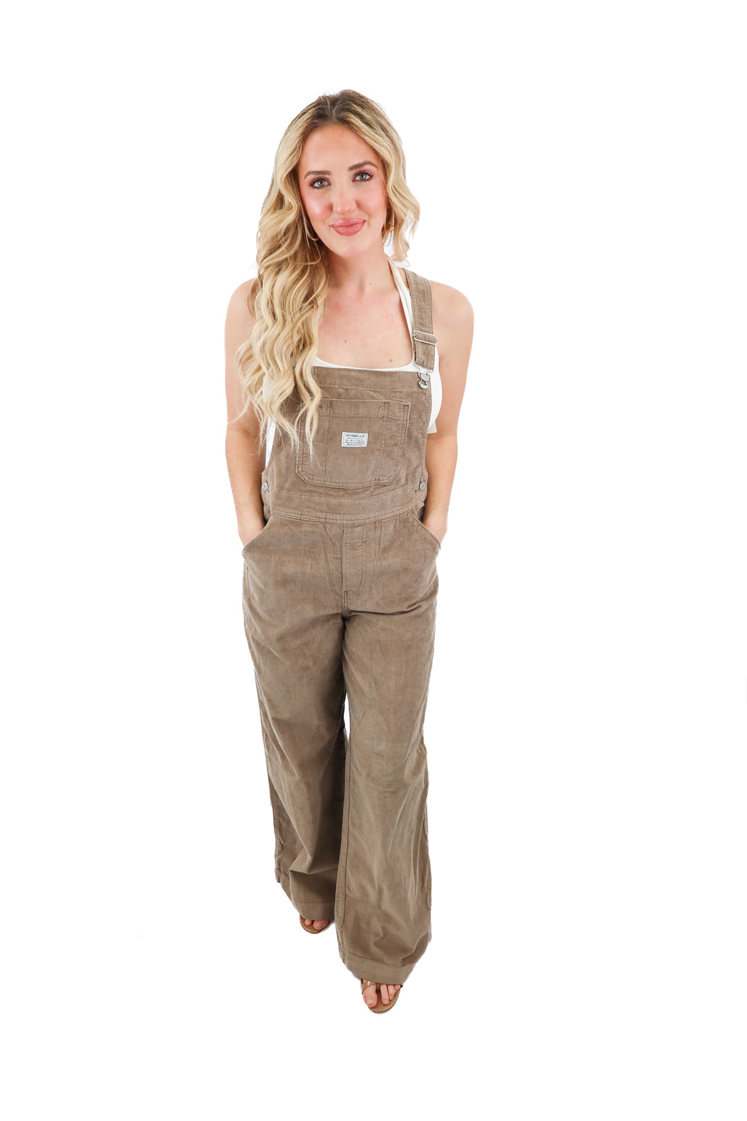 levi's brown cordoruy overalls NWT (S; retail $128)
