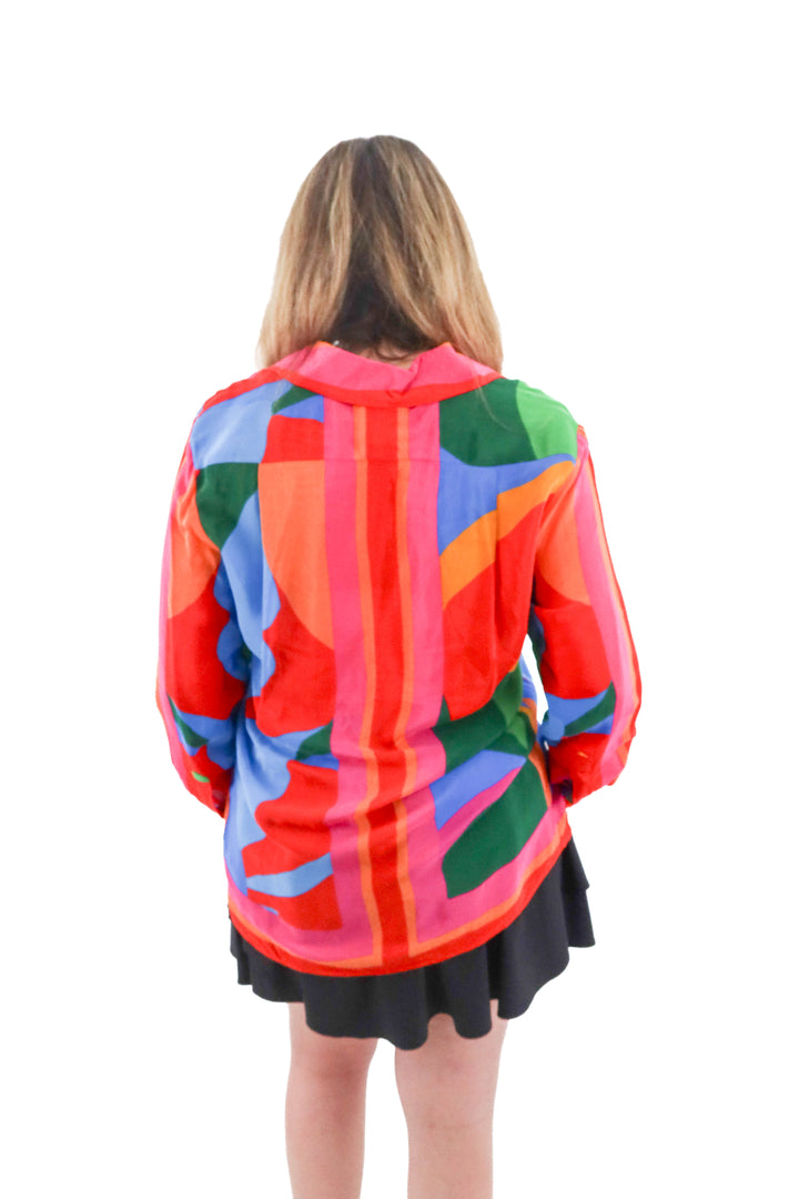 farm rio colorful blouse (m; retail $210)