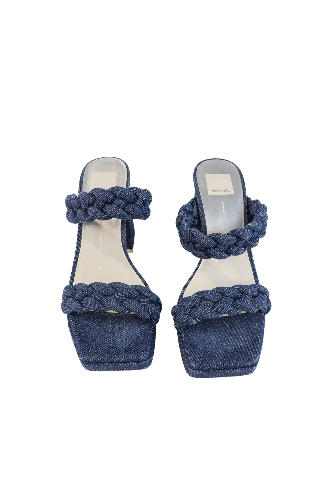 Dolce vita denim braided heels (8.5)