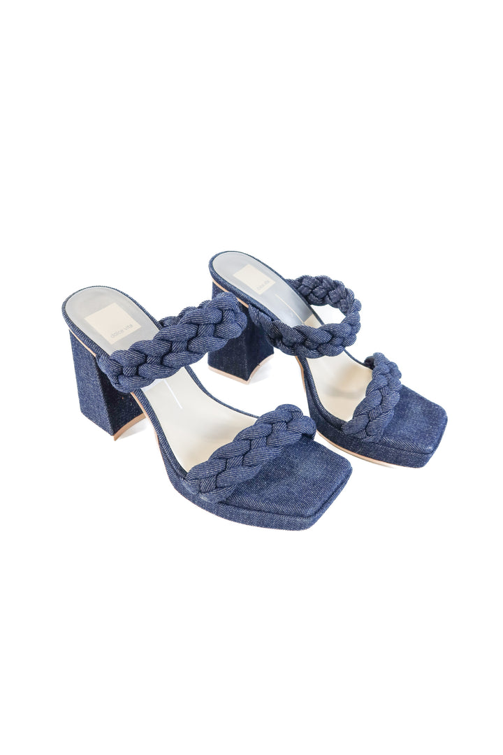 Dolce vita denim braided heels (8.5)