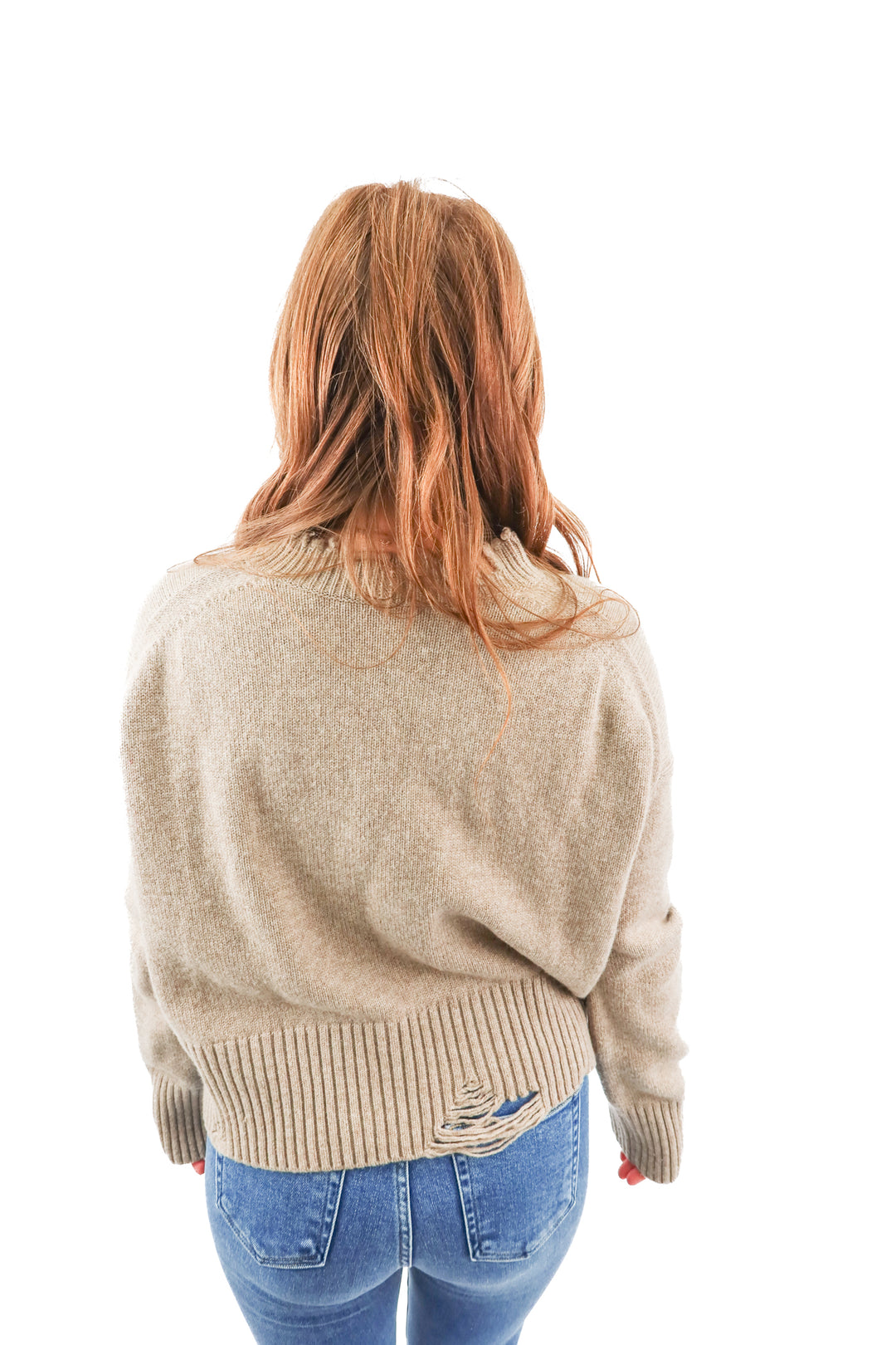 helmut lang brown mockneck sweater (xs; retail $330)