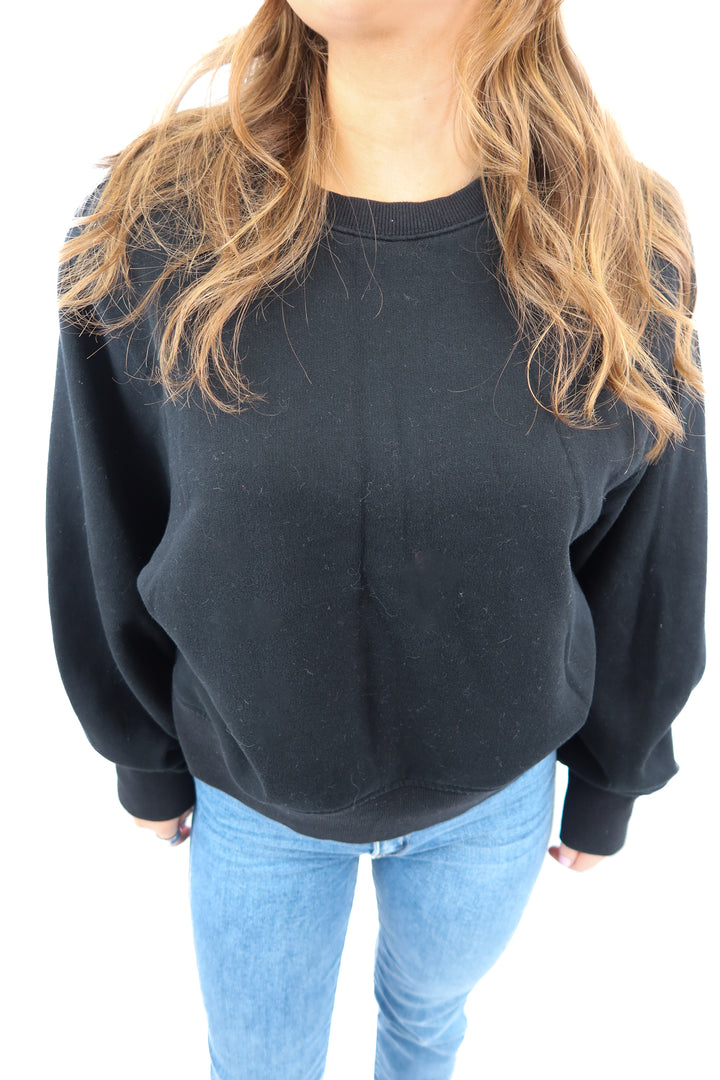 wsly black crewneck sweatshirt (s; retail $79)