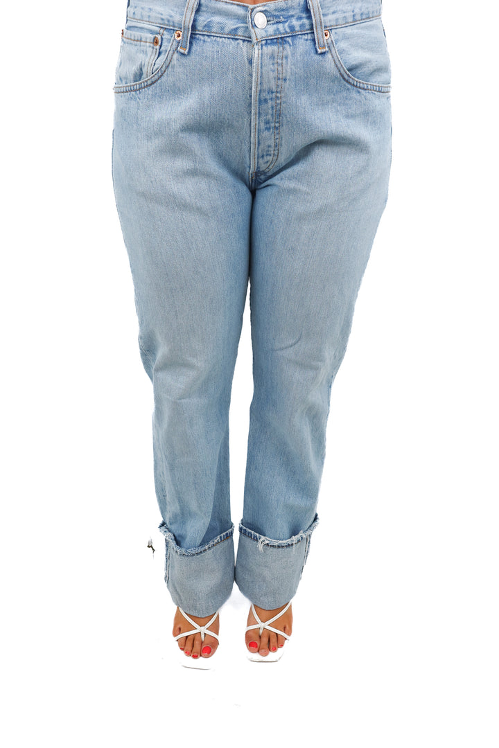 aligrace light wash cuffed jeans (30; retail $298)