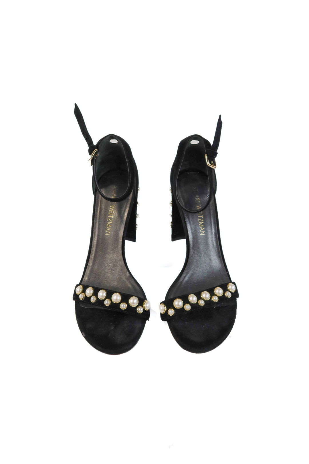 Stuart Weitzman black pearl heels (8; retail $495)