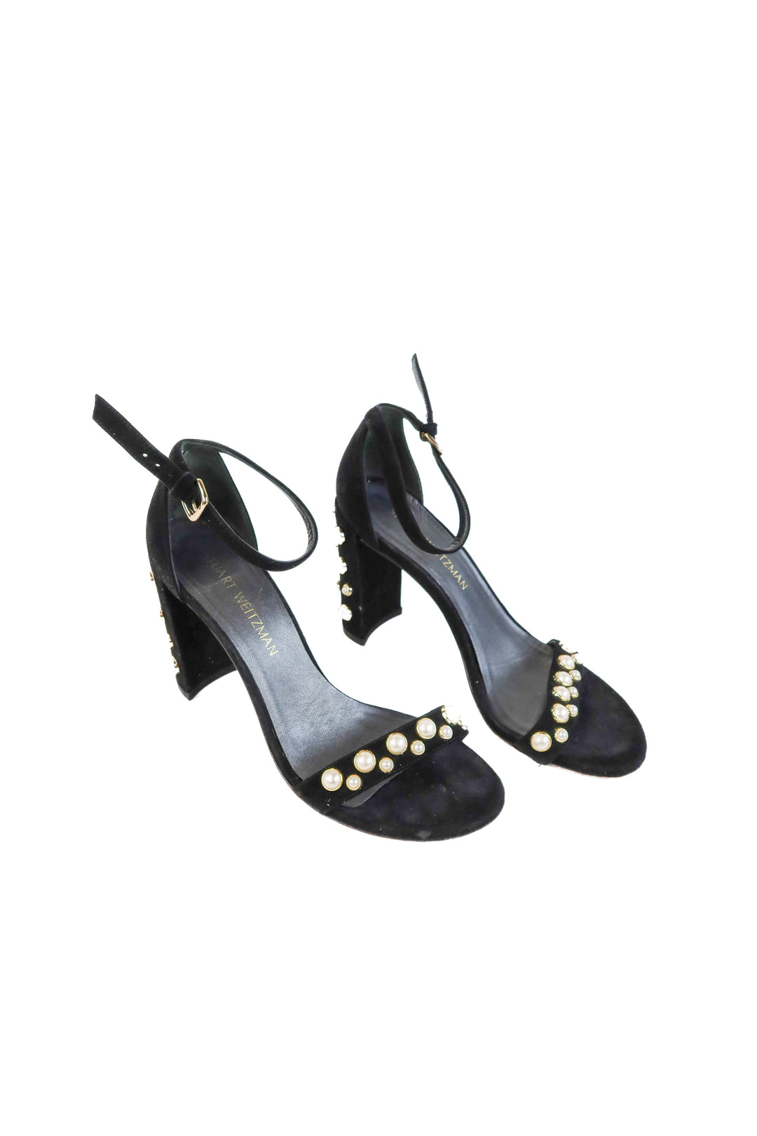 Stuart Weitzman black pearl heels (8; retail $495)