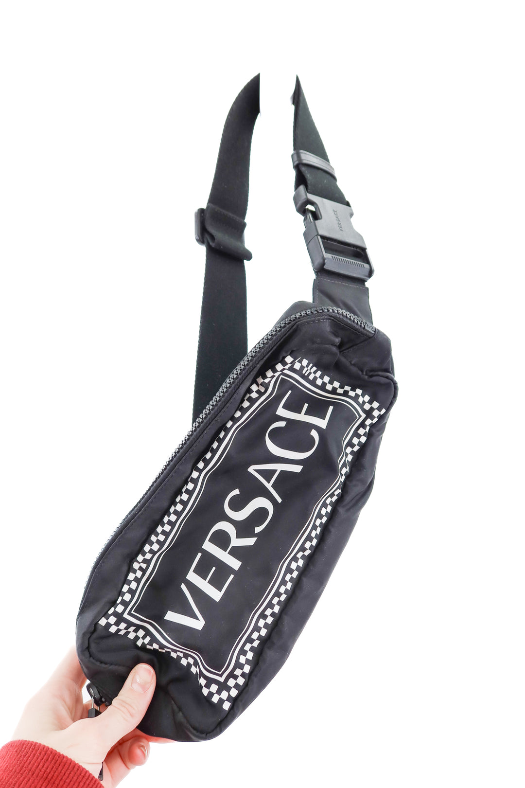 versace black nylon belt bag (retail $495)
