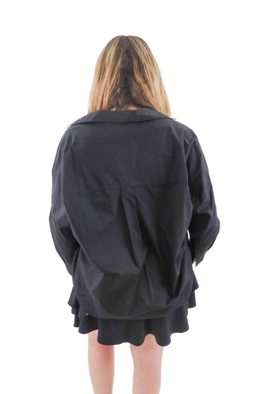 french connection black long sleeve blouse (m)
