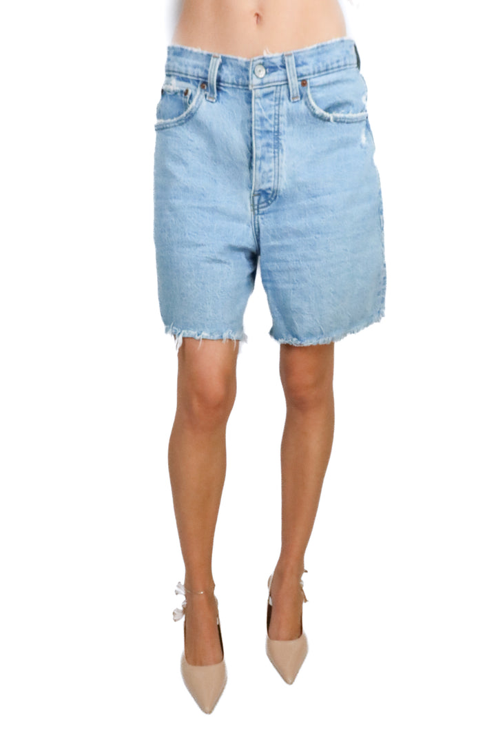 Abercrombie Curve Love Medium Wash High Rise 7" Dad Denim (27/4; retail $70)