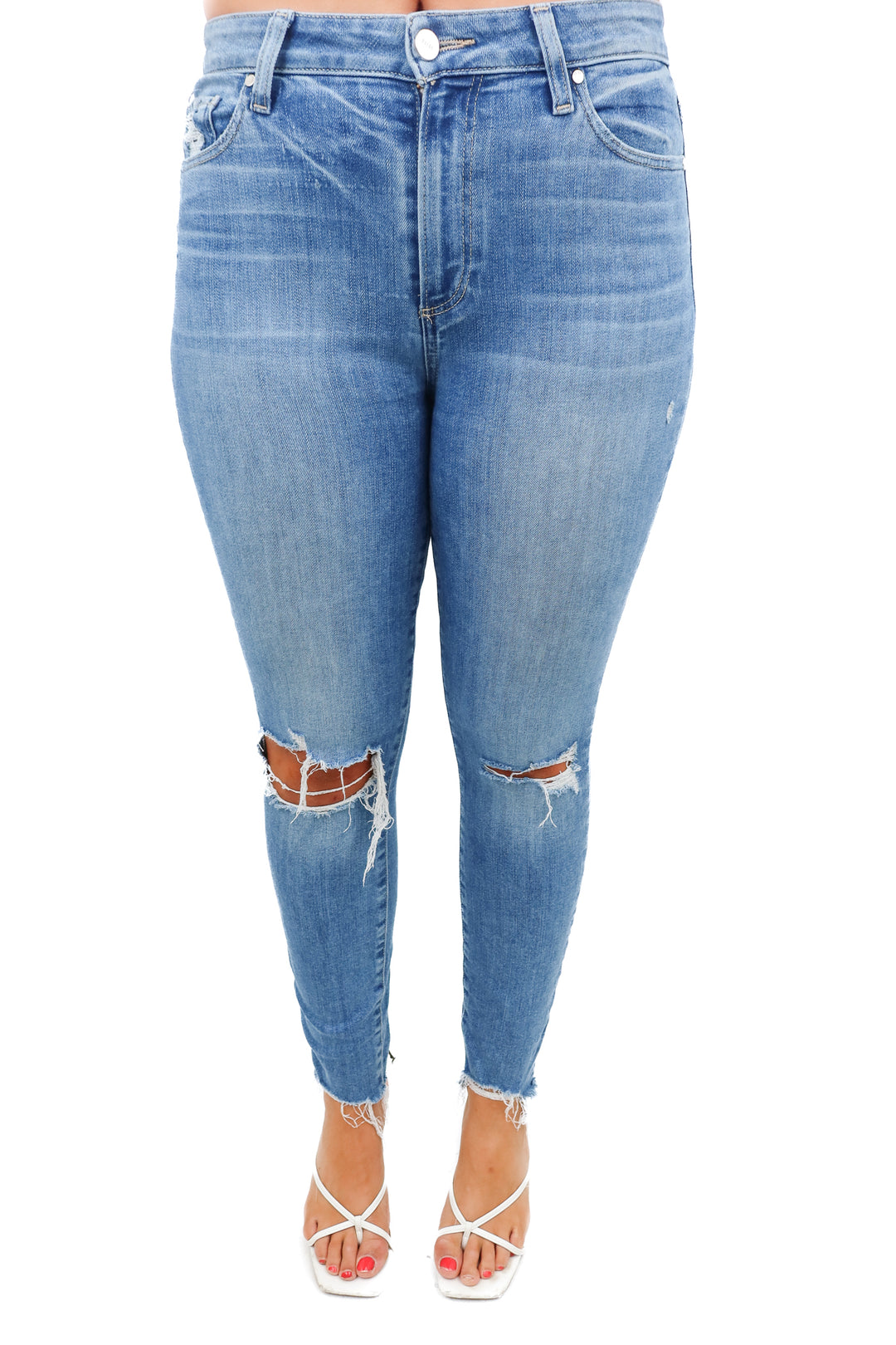 paige light wash raw hem distressed skinny jeans (28)