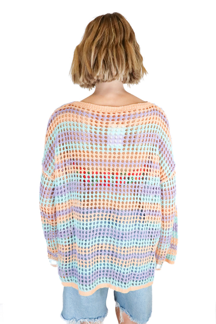 Cupshe Pastel Open Knit Coverup Top NWT (M)