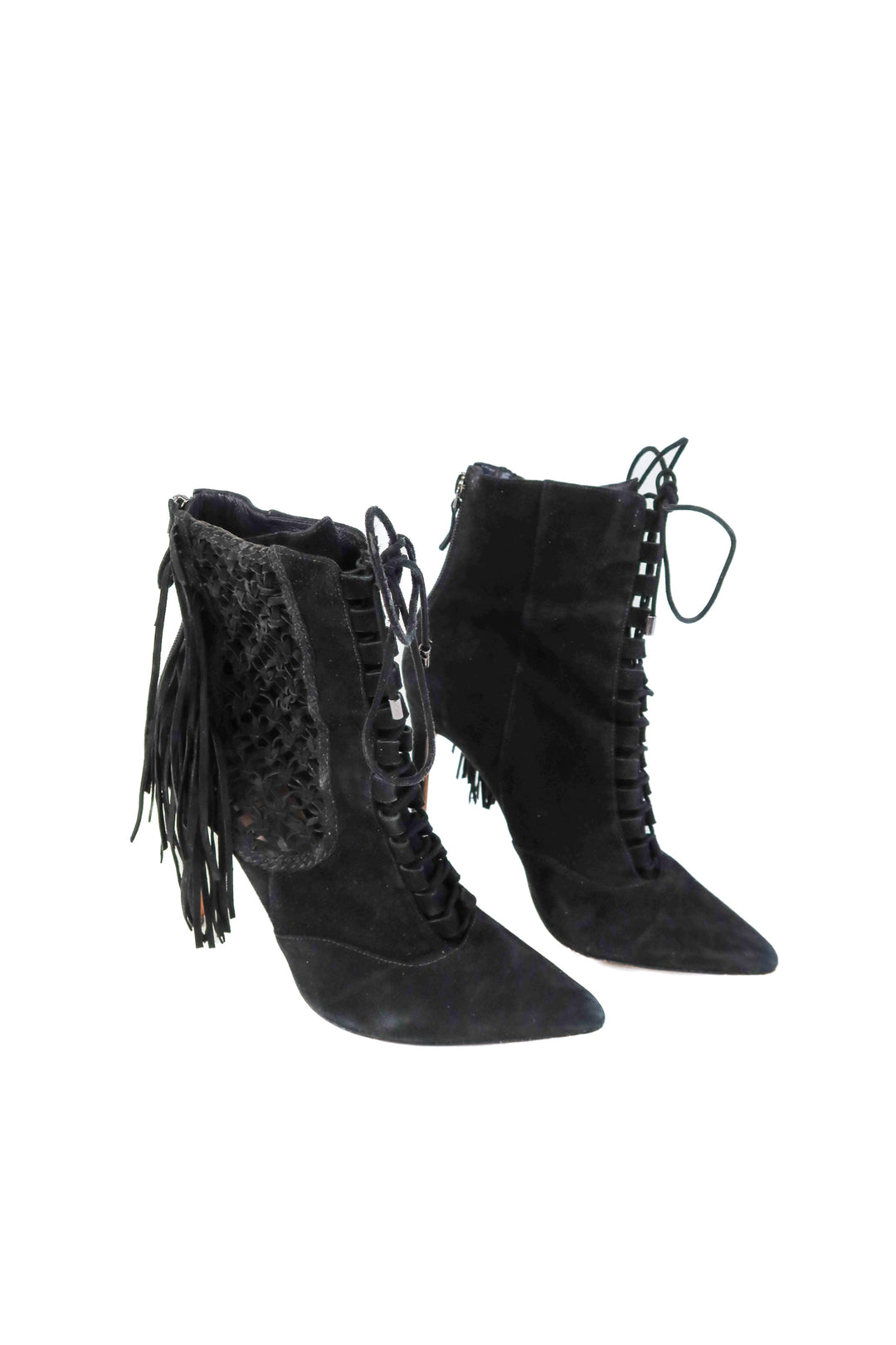Alexandre Birman black fringe booties (7.5; retail $995)