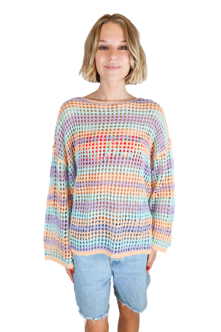 Cupshe Pastel Open Knit Coverup Top NWT (M)