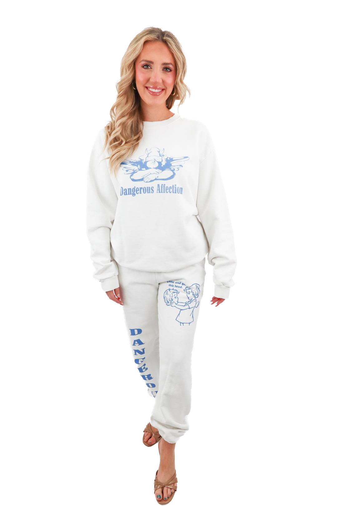 boys lie white "dangerous" sweat set (XS)