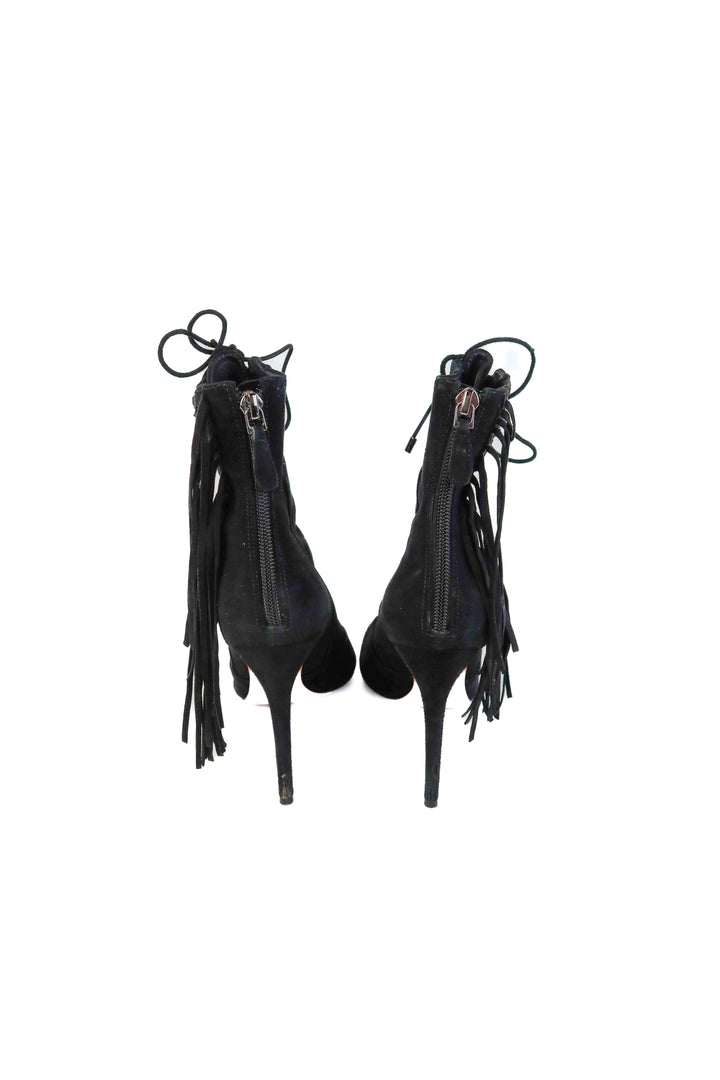 Alexandre Birman black fringe booties (7.5; retail $995)