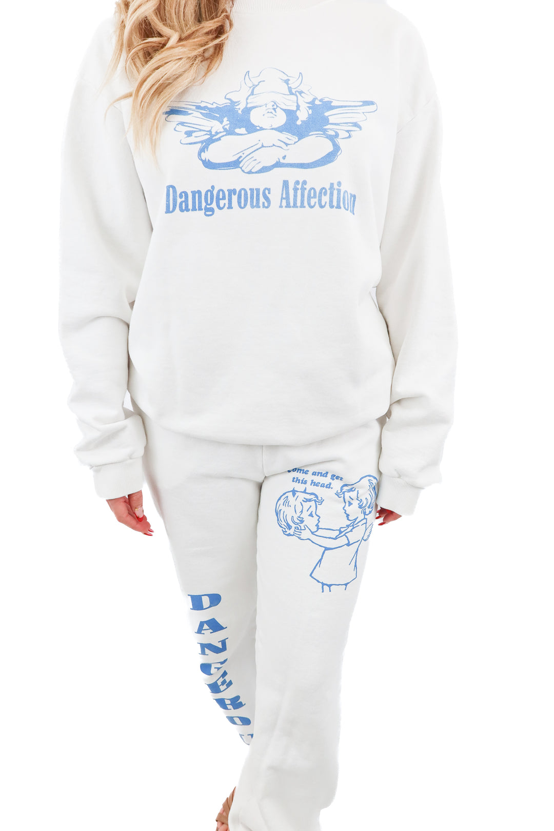 boys lie white "dangerous" sweat set (XS)