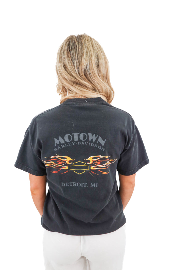 harley davidson black graphic tee (M)