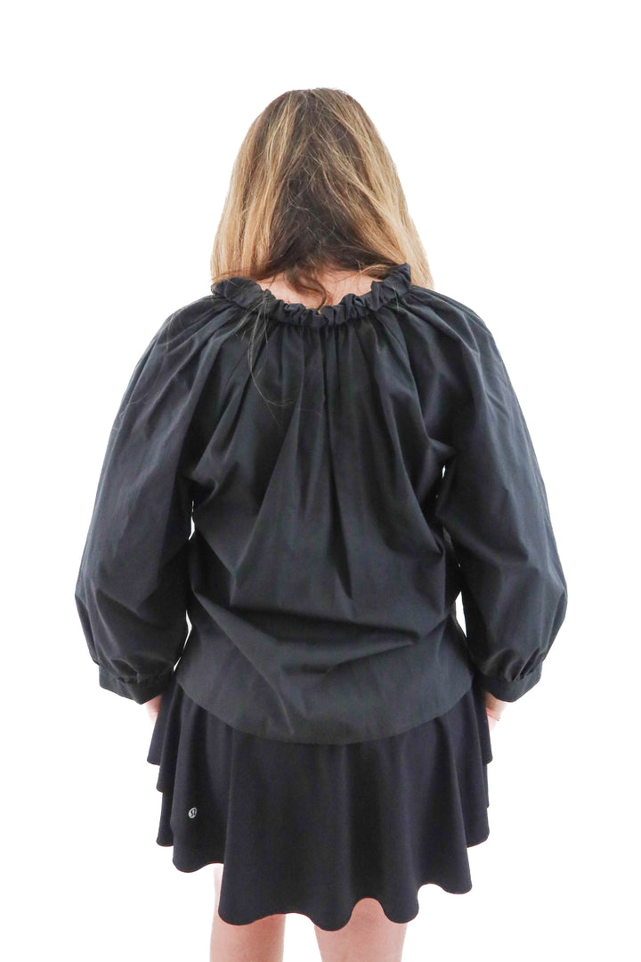 rails black ruffled blouse (m; retail $228)