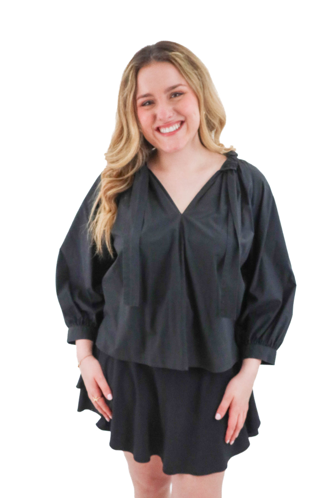 rails black ruffled blouse (m; retail $228)