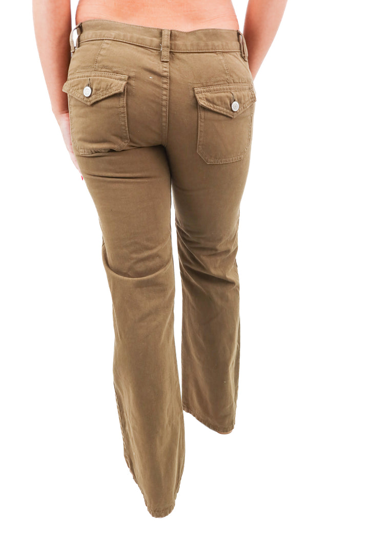j. galt khaki green wide leg pants NWT (S; retail $40)