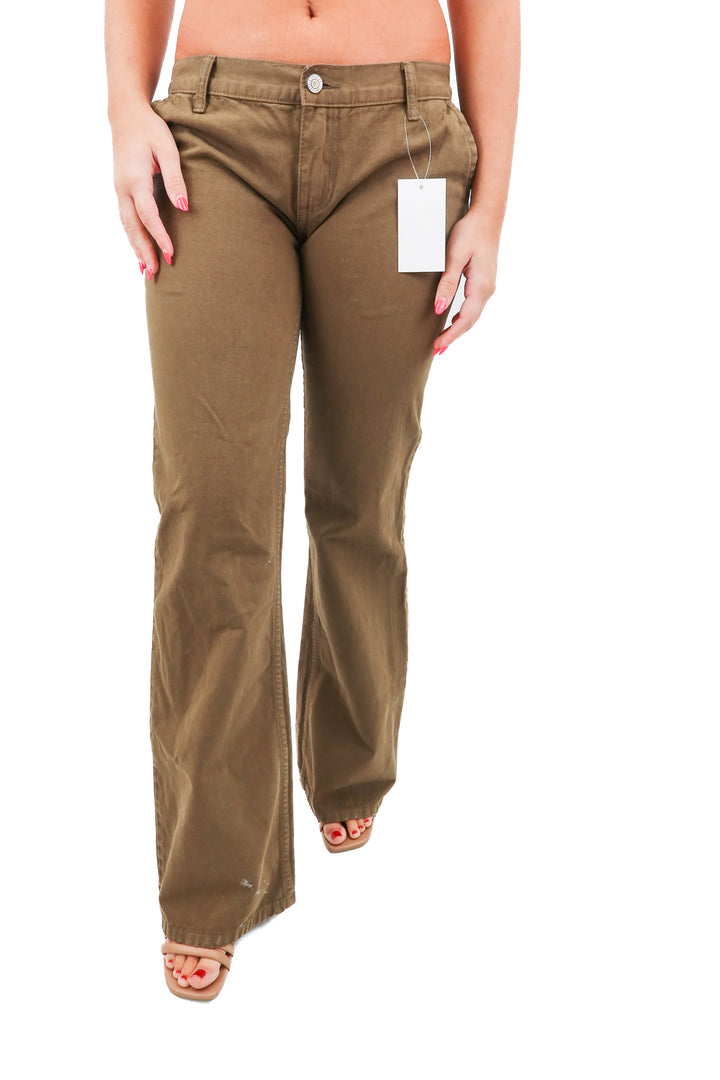 j. galt khaki green wide leg pants NWT (S; retail $40)