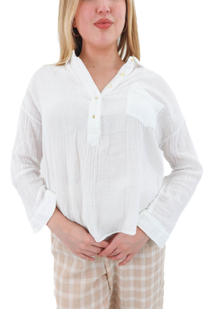 sundays white cotton blouse (1; retail $185)