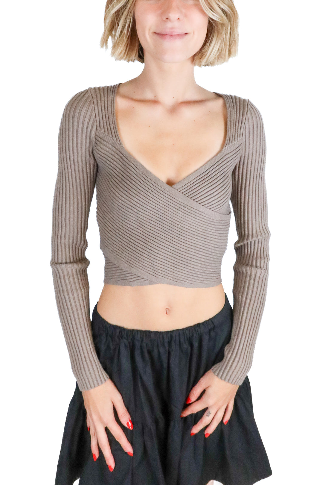 abercrombie criss cross knit top (s; retail $50)