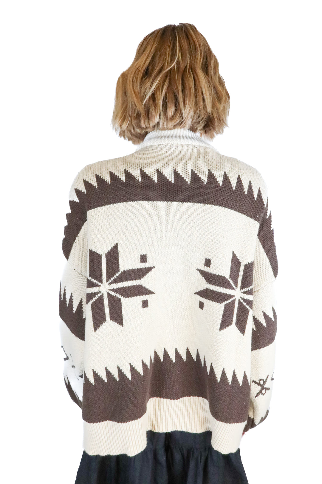 grey bandit chunky knit oversized zip up (s)