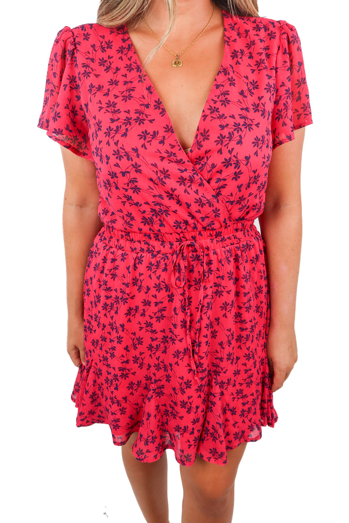 Blue Rain Floral Dress (L)