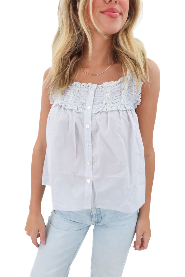 sorella pastel blue top (4; retail $45)