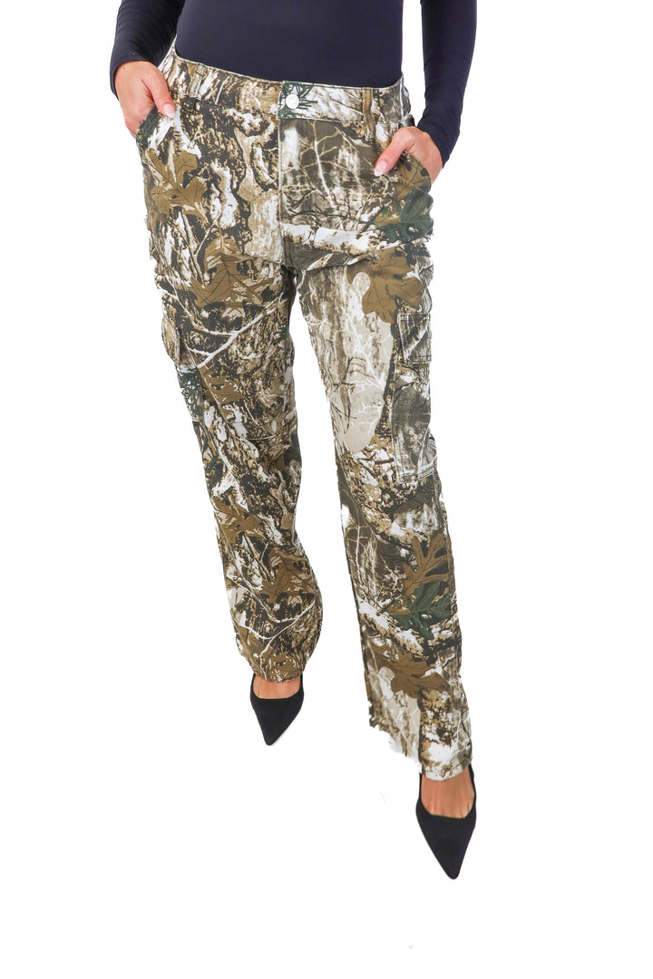 *camo cargo denim pants (L)