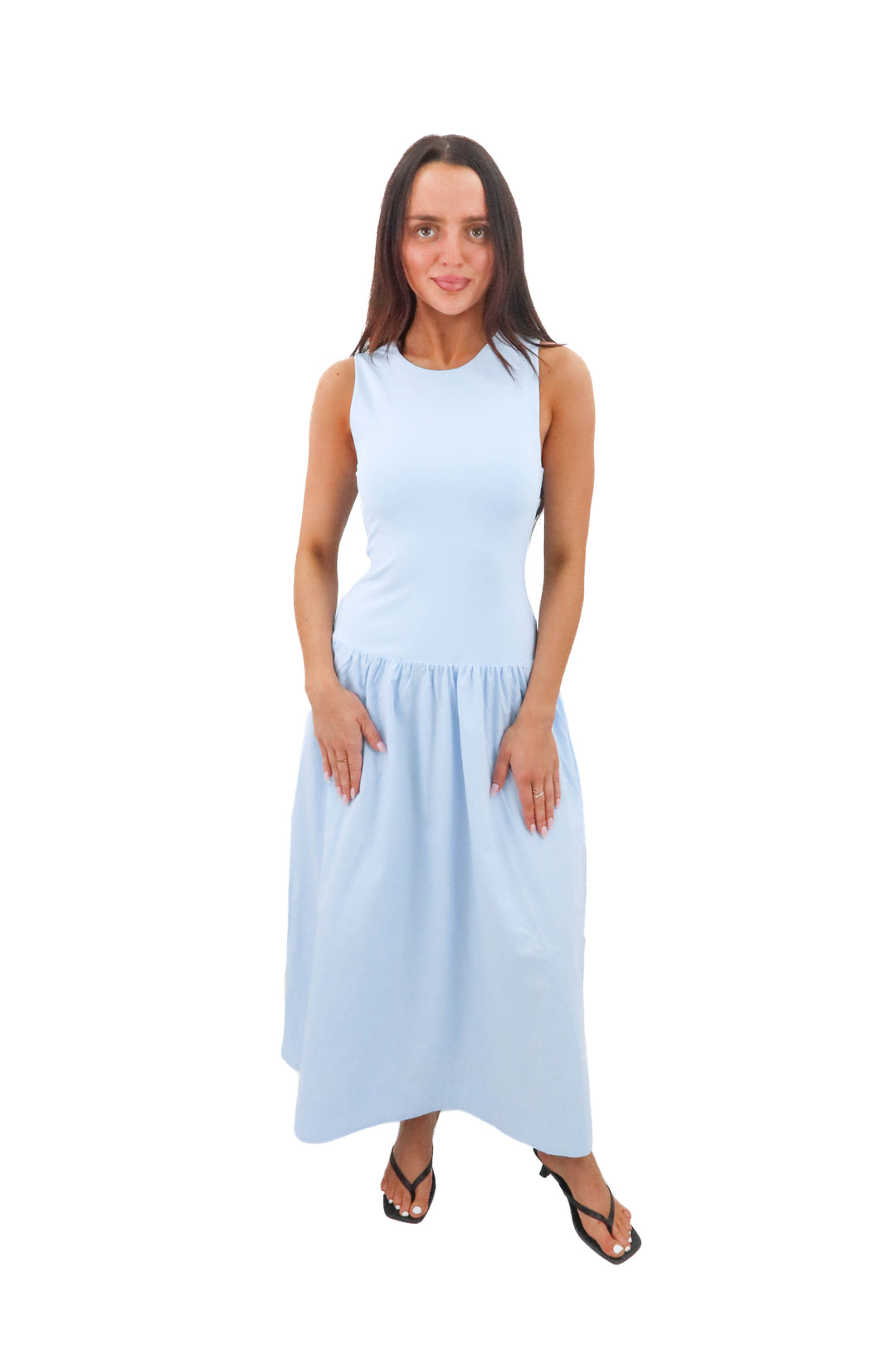 babaton light blue maxi dress NWT (s; retail $148)