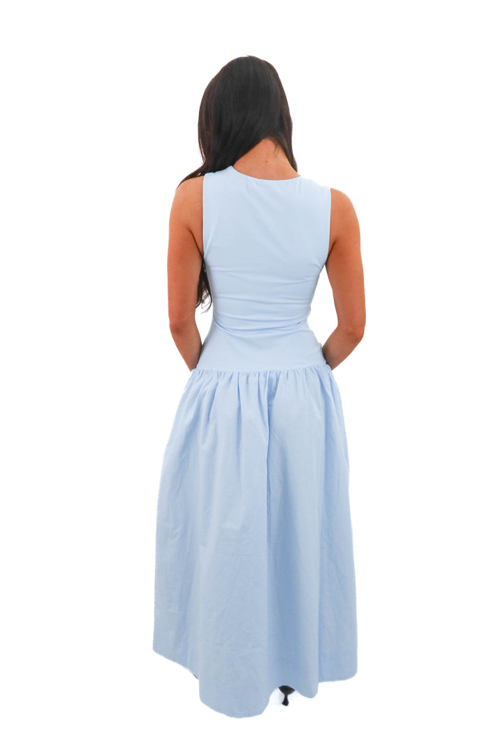 babaton light blue maxi dress NWT (s; retail $148)