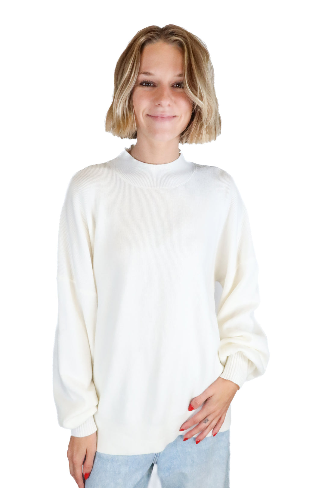 gentle fawn warm white turtleneck sweater (s)