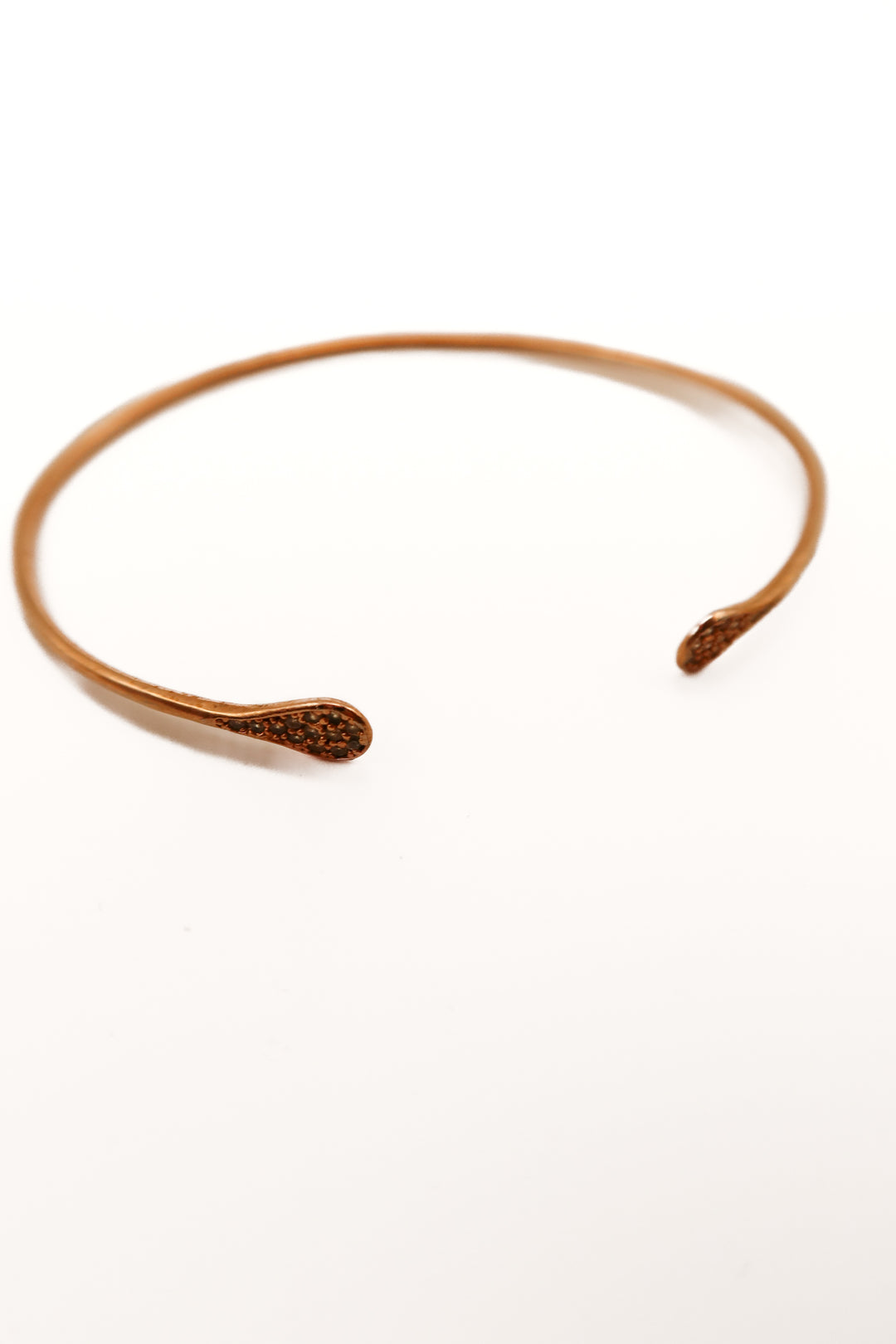 Minimal rose gold rhinestone cuff