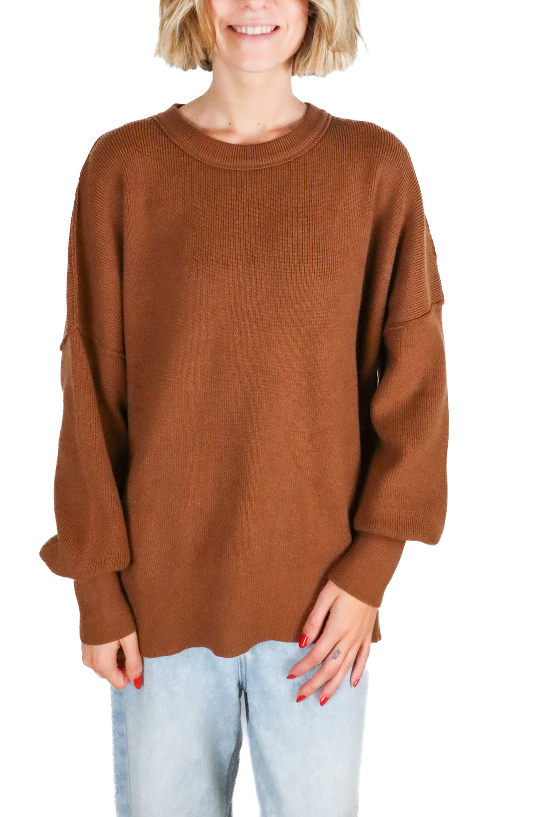 Illusory brown oversized sweater (M)