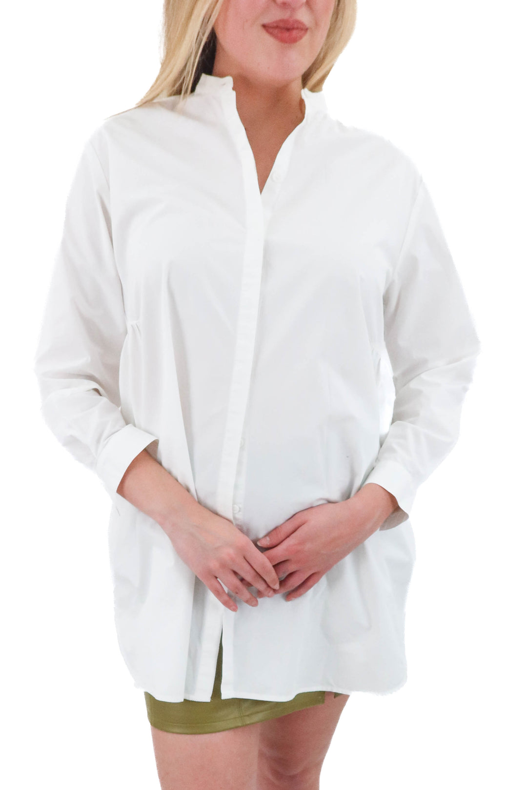 french connection white button dress (6; retail $148)