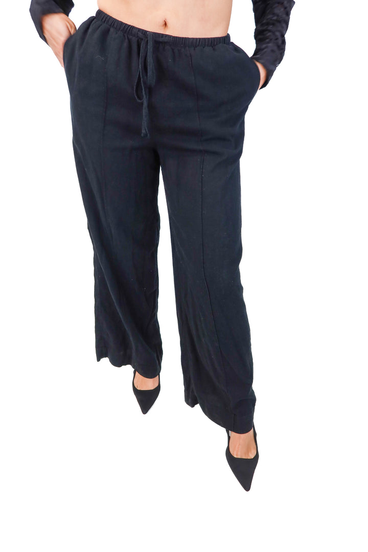 a new day black linen pants (s)