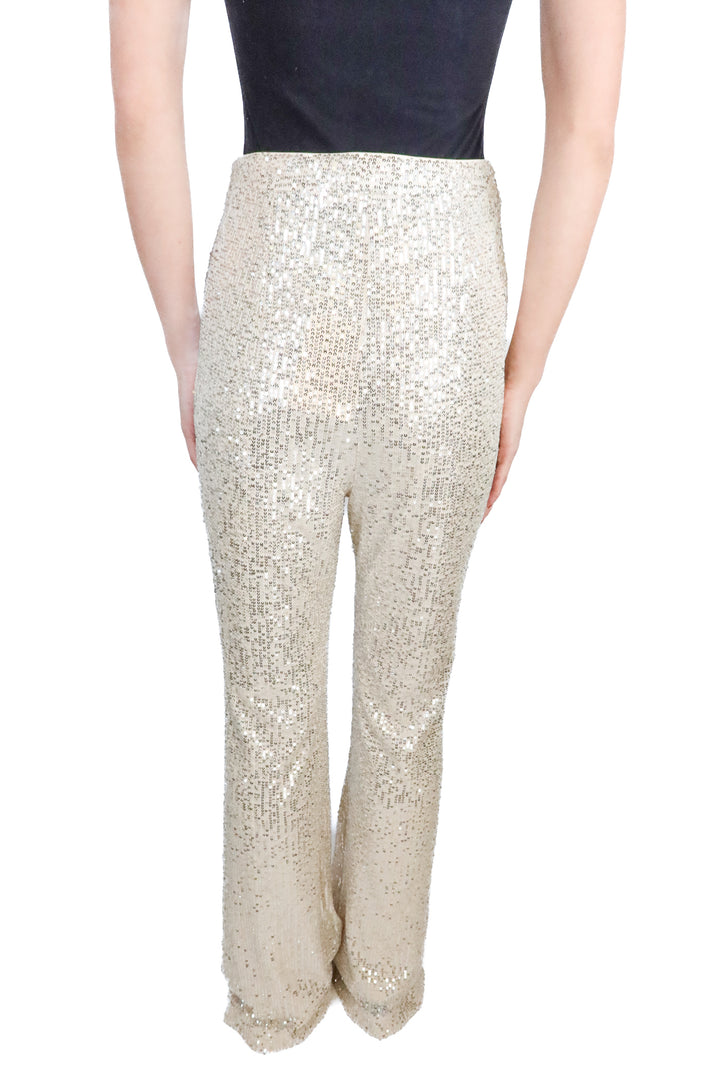 Endless Rose Silver Sequin Flare Pants NWT (S)