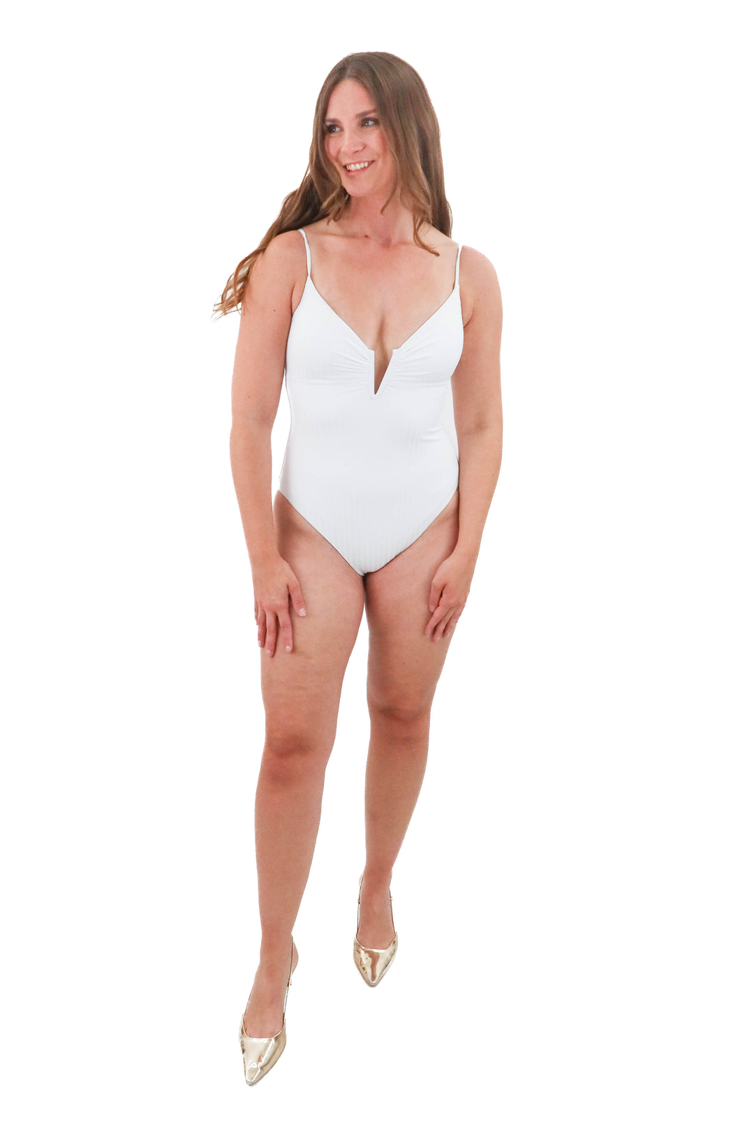 sanctuary white ribbed one piece (m)
