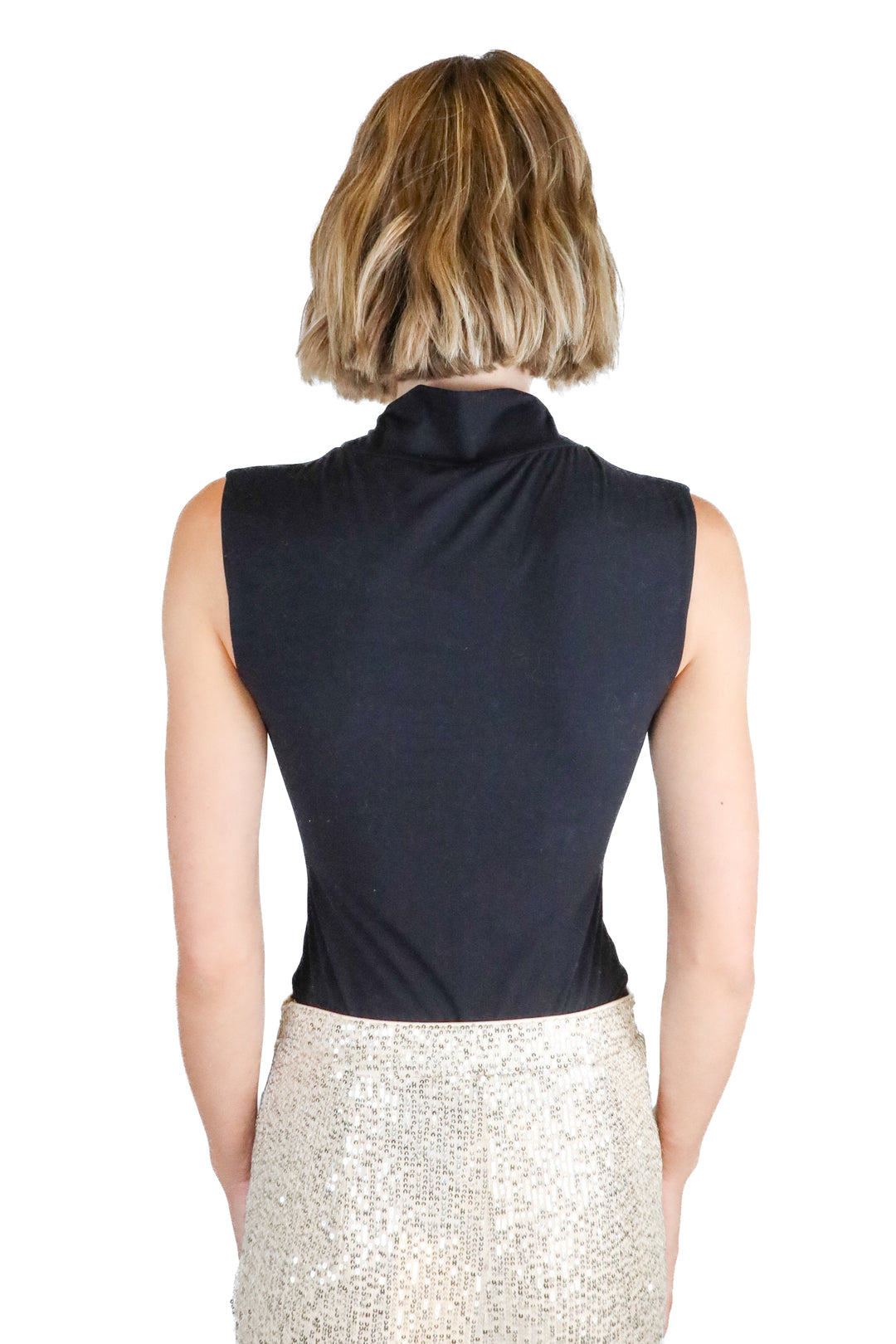 Pumiey mock black sleeveless bodysuit (S)