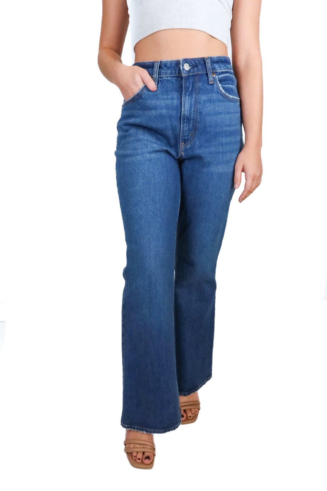 abercrombie high rise vintage flare jeans (27/4r; retail $90)