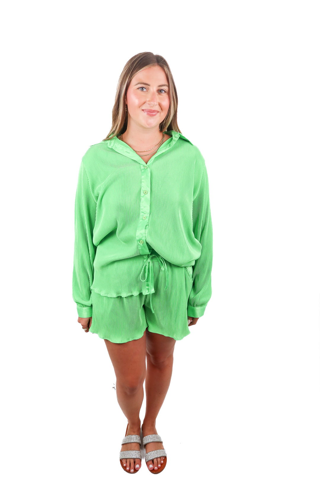 blue b green plisse set (L)