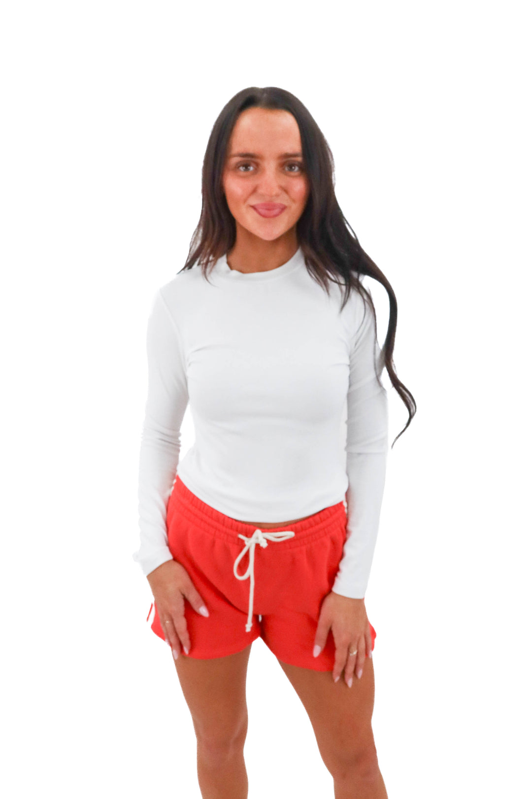 lna white ribbed long sleeve tee (s; retail $98)