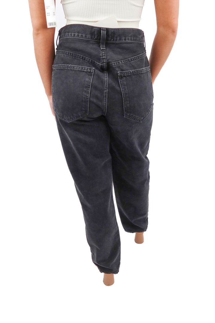 Agolde black criss cross straight leg jeans (26)