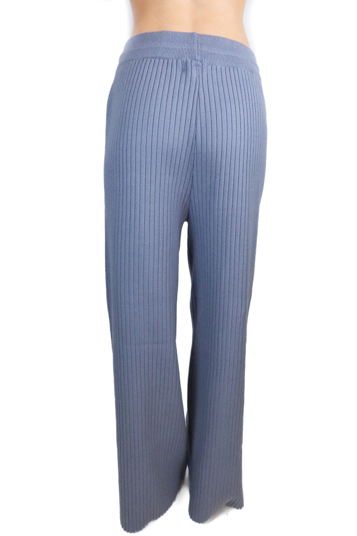 beige botany blue ribbed lounge pants (s)